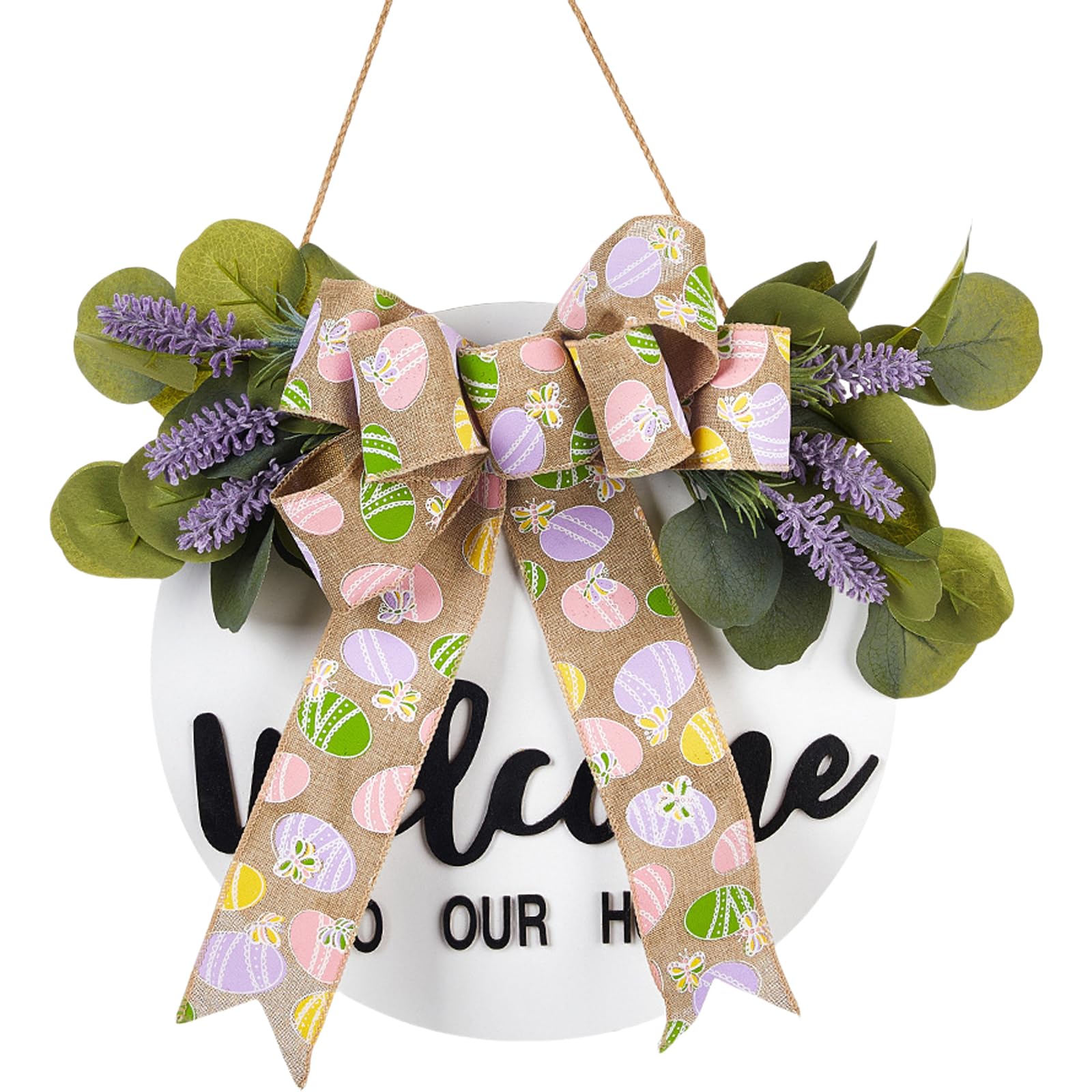Elnwnnkc E Lnwnnkc Asters Wood Door Sign Rabbits Welcom Plaques Accessory For Hom Porch And Indoor Festival Decoration Spring Wall Decoration