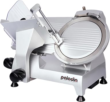 Paladin Equipment 12" Commercial Manual Meat Slicer, 2/5 HP Gravity Feed Electric Meat Slicer, deli meat cutter, Lunch Food Slicer, ham cutter with Adjustable Slicing for Semi-frozen Meat, Cheese
