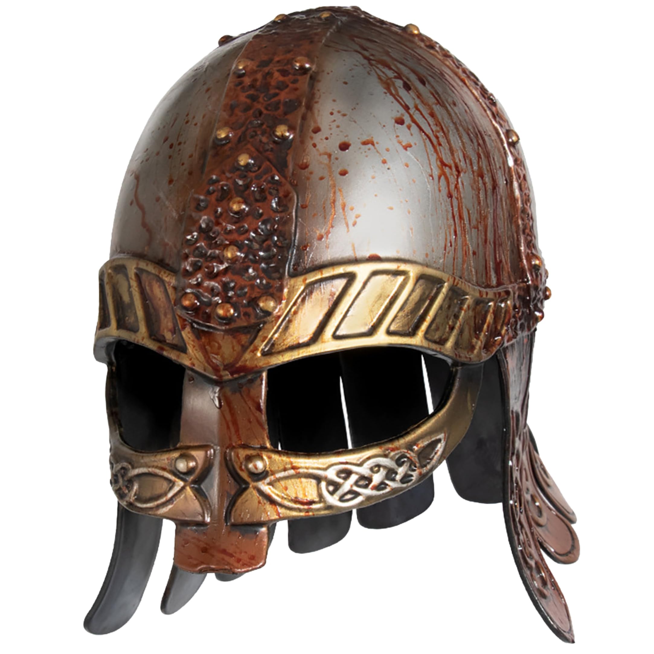 Wikingerhelme, im Kampf getragener mittelalterlicher Helm für Erwachsene aus Bronze