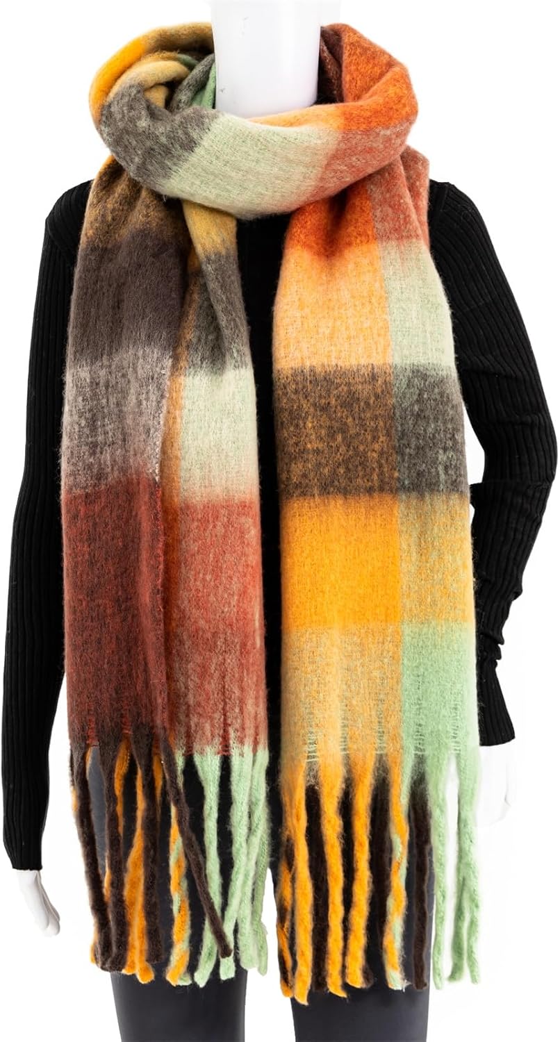 Winter Women Chunky Scarf Warm Blanket Big Thick Large Oversized Wrap Colorful Long Solid Scarves - Image 2