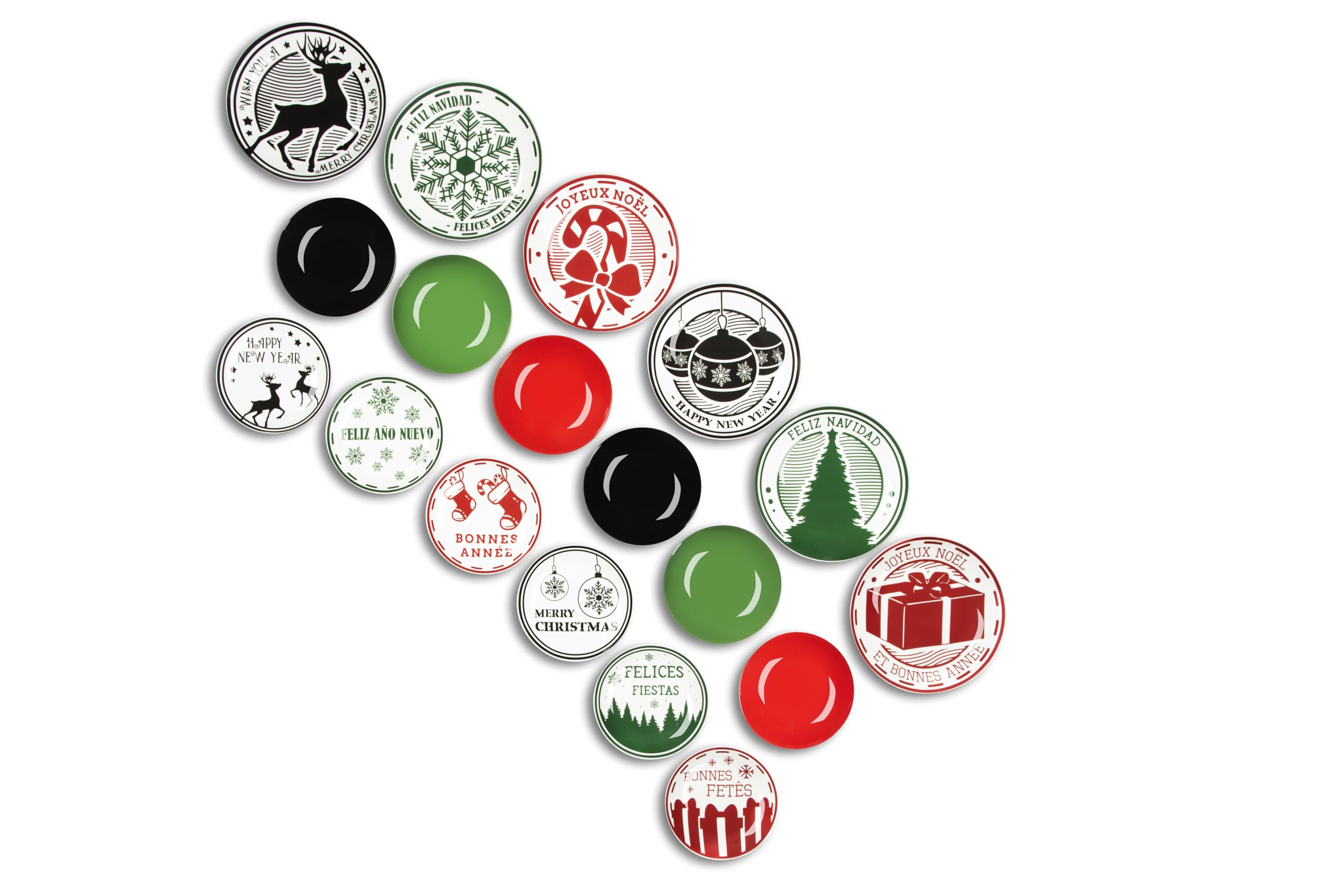 Excelsa Christmas Stamp serwis obiadowy, 18 sztuk, porcelana i kamień, 6 osób