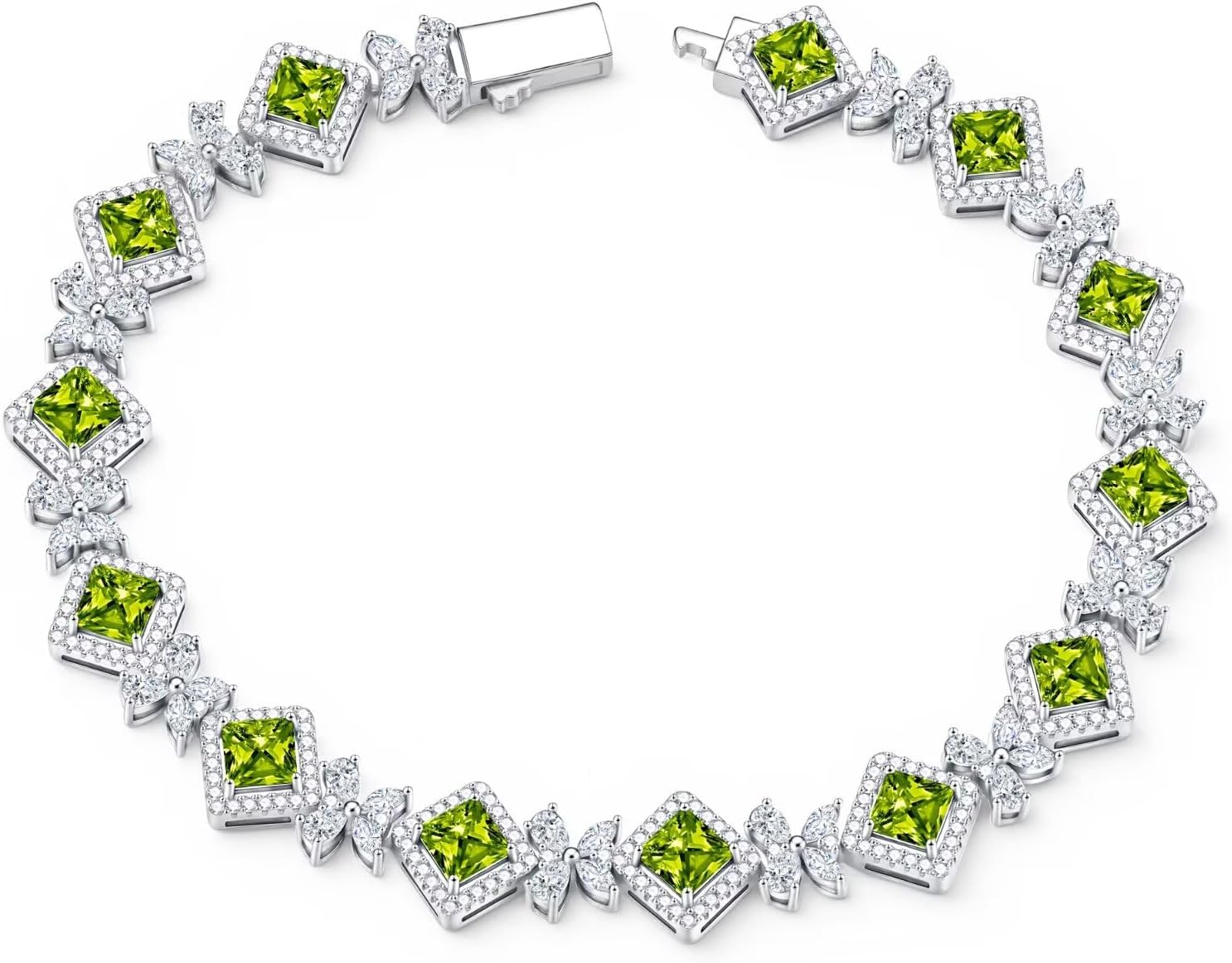 Iefil Tennis Bracelets for Women - 925 Sterling Silver Birthstone Tennis Bracelet, Birthstone Jewelry Gifts for Wife Mom Daughter
