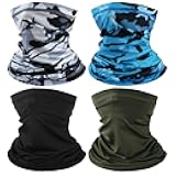 4 Pack Neck Gaiter Face Mask Scarf Masks Bandanas Breathable Outdoor Headwear Balaclavas Cover for Men Women