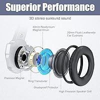 Vista 36 de BENGOO G9000 - Auriculares estéreo para juegos para PS4, PC, Xbox One PS5, cancelación de ruido, auriculares sobre la oreja con micrófono, luz LED