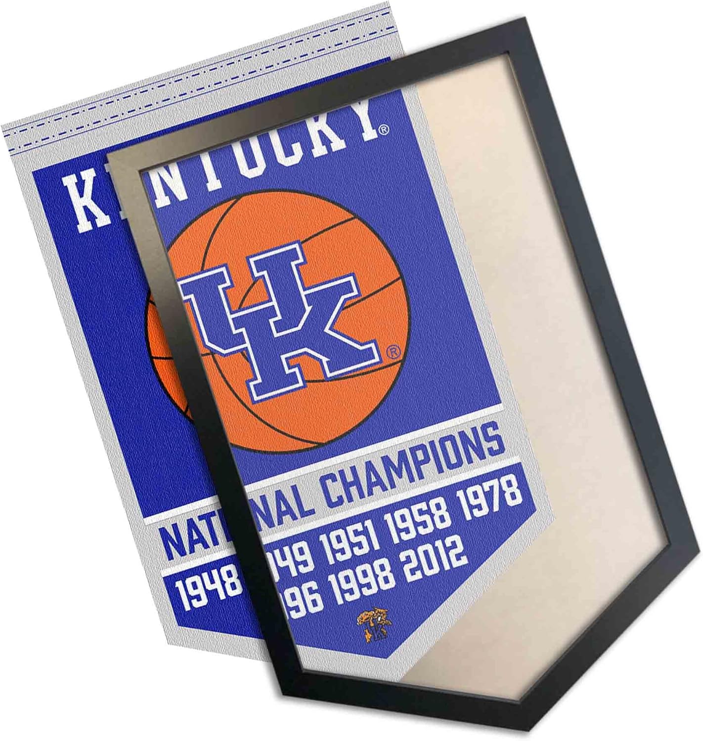 College Flags & Banners Co. Kentucky Wildcats Basketball National Champions Banner and Wood Banner Frame