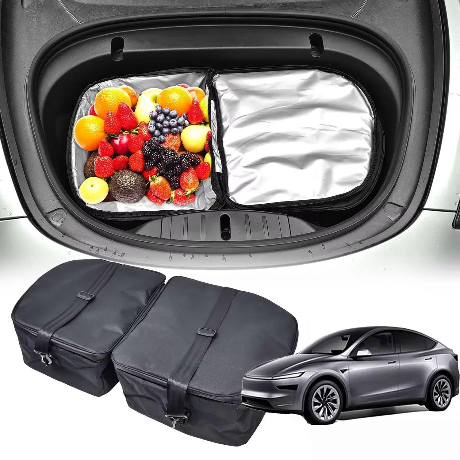 BPQYSBLD For Tesla Model Y Juniper 2025 2026 Frunk Cooler Organizers Insulation Bag Front Trunk Outdoor Storage