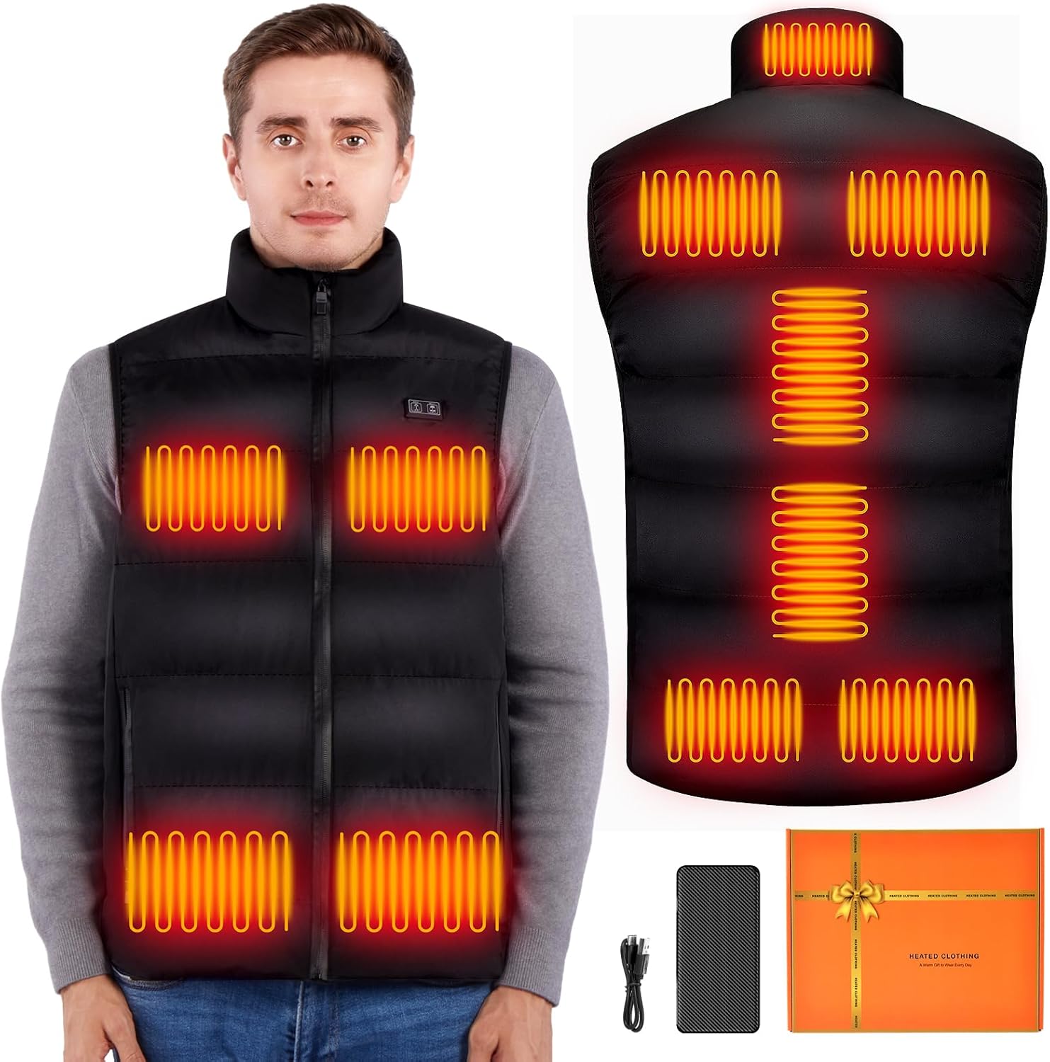 Heated Vest for Men Women, Lightweight Heated Jacket Electric Heated Vest with Battery Pack Included 16000mAh