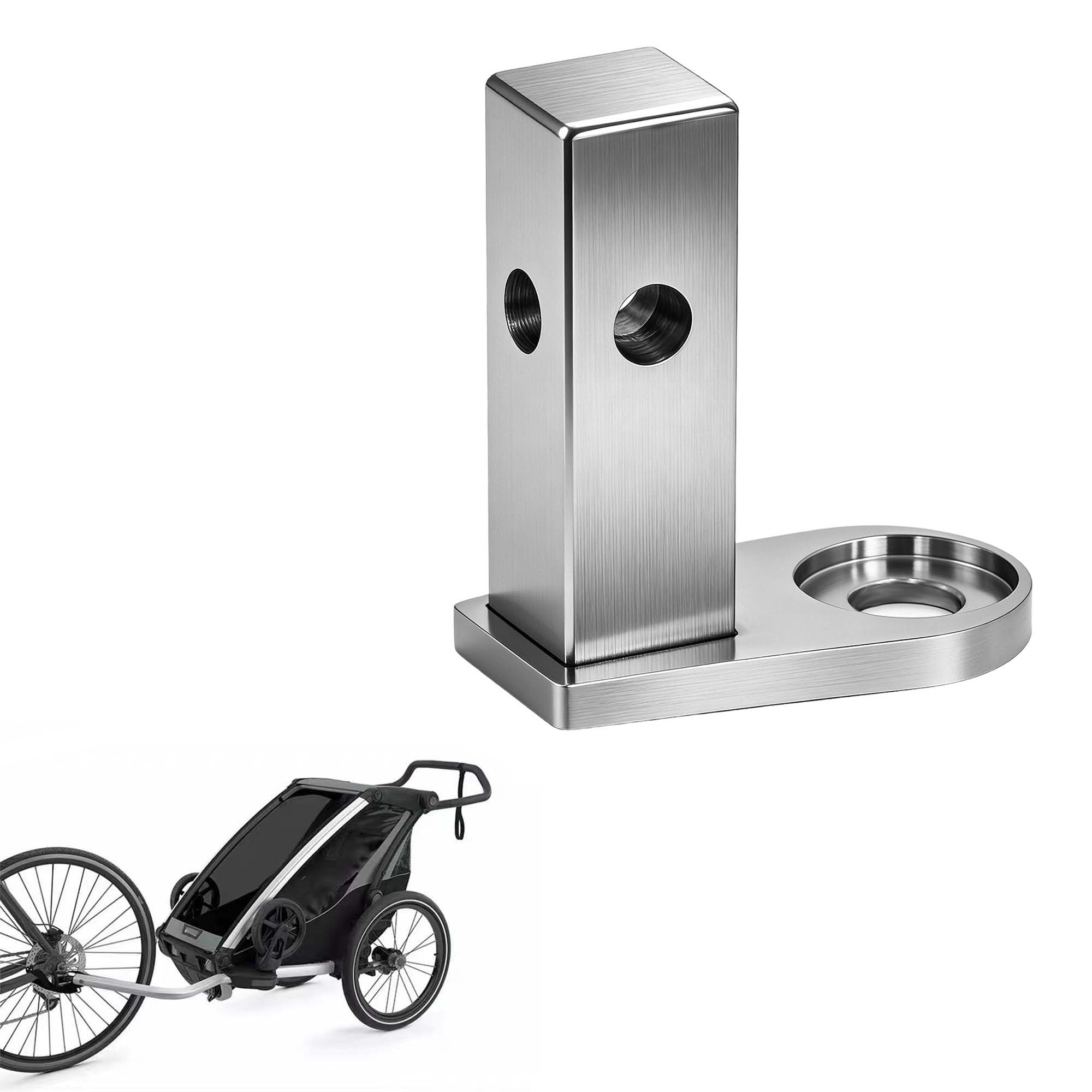 Fahrradanhänger Kupplung,Adapter für Fahrradanhänger bis 2015 Achskupplung Vierkant Universal Edelstahl Achsadapter,Fahrradanhänger Adapter (A) Baby