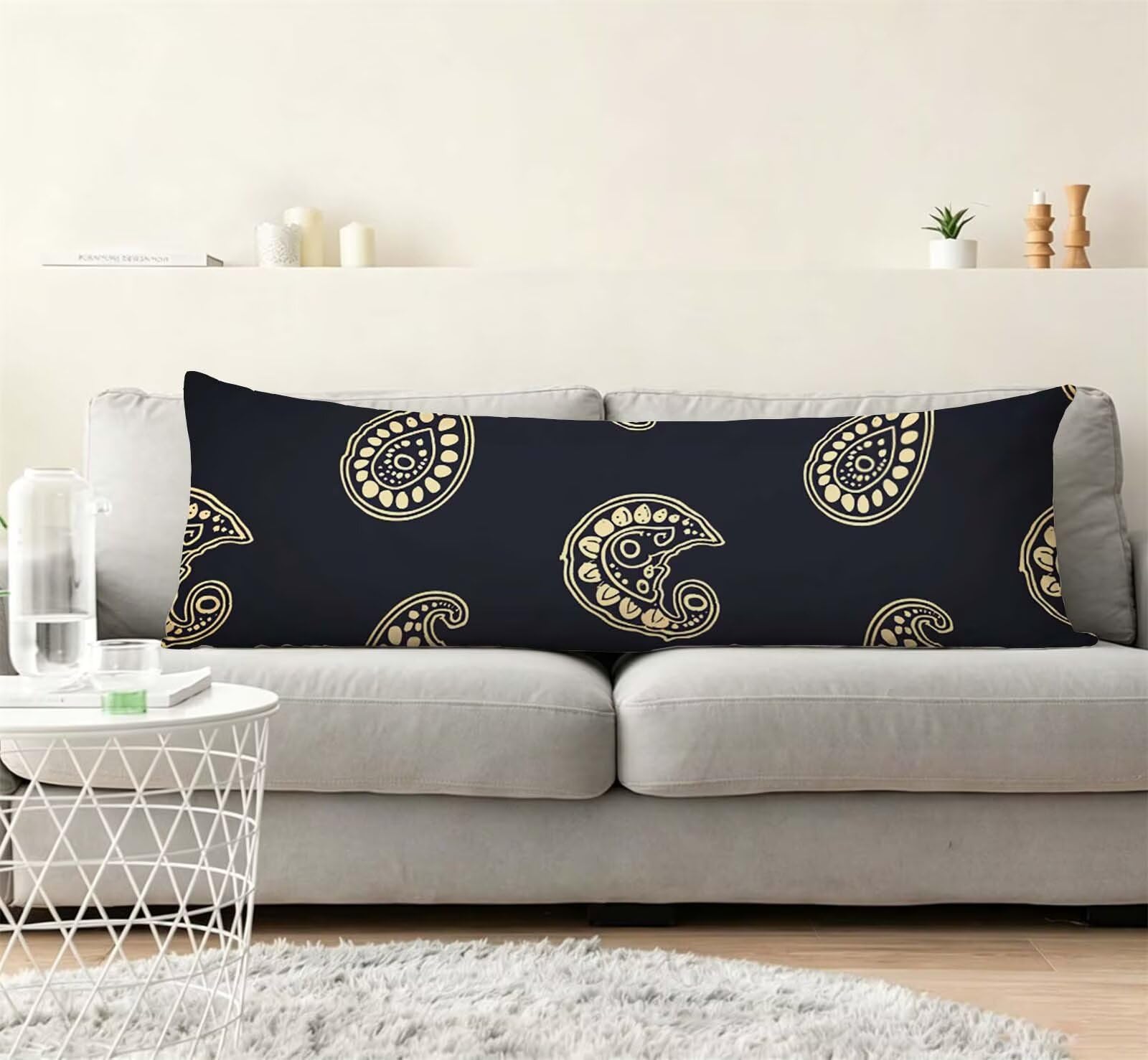 Fodera Cuscino 50 x 150 cm, Nero-19 Velluto Copricuscini Letto, | con Invisibile Cerniera, Morbida e Traspirante, per Biancheria da Letto, Divano, chi Dorme Sul Fianco Semplice-2 j-203