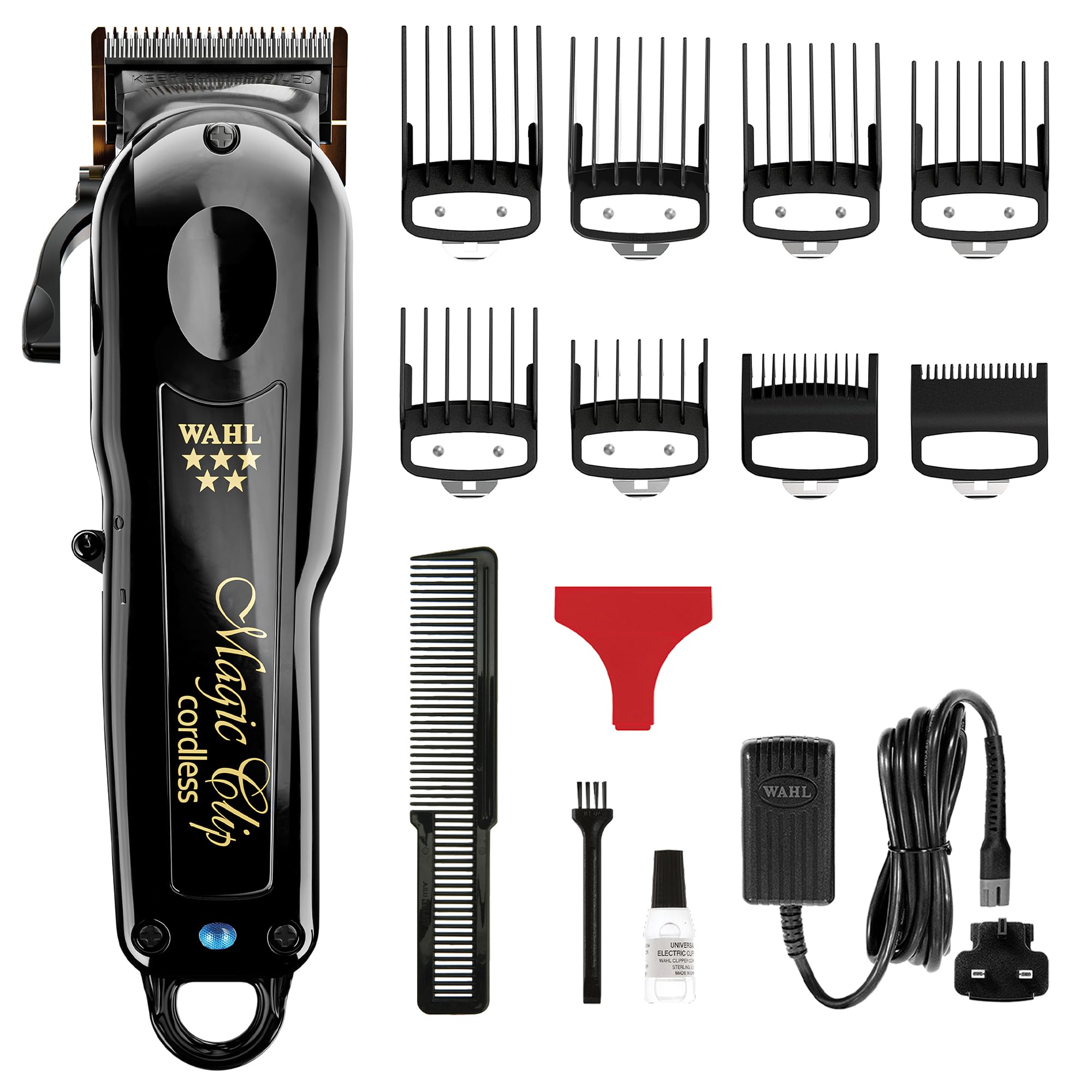 Wahl Tagliacapelli professionale senza fili Black Magic Clip da barbiere, utilizzato per tutti i tipi di capelli, rimozione di massa, motore aggiornato, tagli lisci, tecnologia Crunch Blade Technology