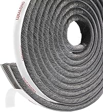 fowong Draft Excluder for Windows, Brush Seal Weather Stripping 4.9 m(L) x9 mm(W) x 15mm(T), High Density Felt Door Brush Strip for Sliding Sash Door Window Wardrobe Seal