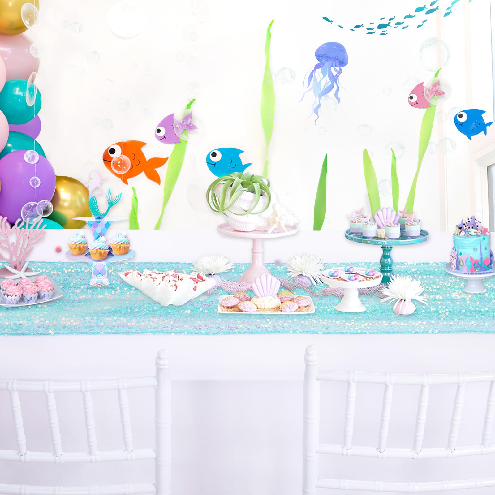 Runner Da Tavolo Con Paillettes - 63x300 Cm, Glitterato Viola, Per Matrimoni, Compleanni E Decorazioni Eleganti - Foto 4