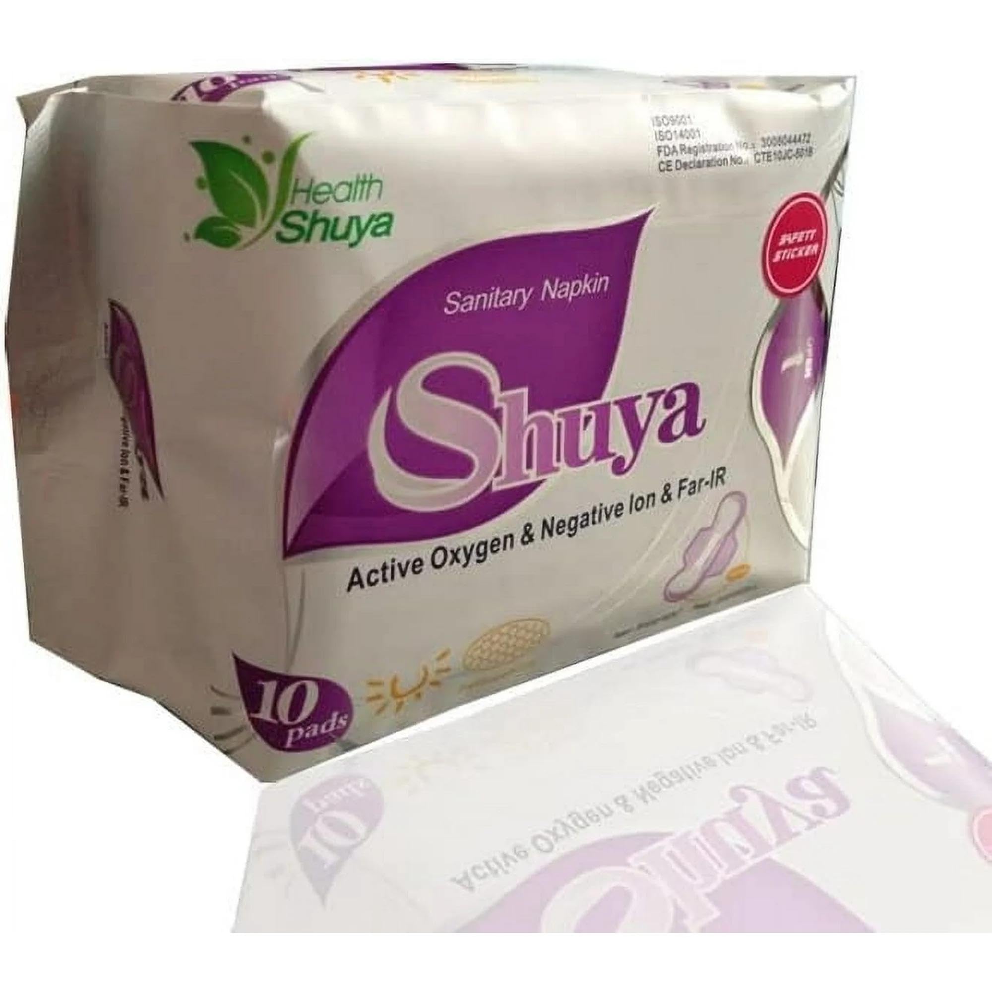 SHUYA - Juego de 10 compresas sanitarias suaves y transpirables de anión y forros de bragas