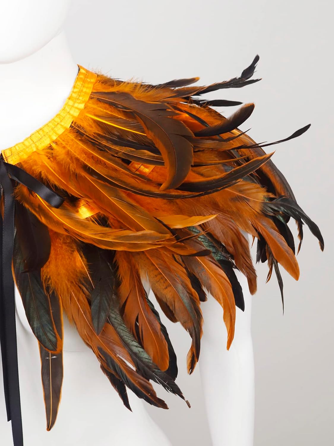HOMELEX Feather Shawl for Women - Crow Feathers Collar Halloween Swan Cape Witch Costume Accessories - Image 6