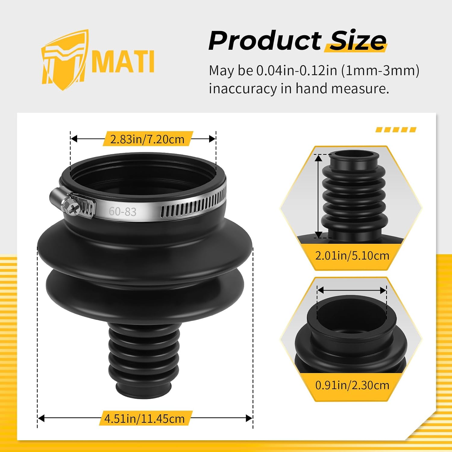M MATI Drive Shaft Universal Boot w/Clamp for Suzuki QuadRunner 250 LT-4WD LT-F250 LT-F250F 1987-2002 KingQuad 300 LT-F4WDX LT-F300F 1991-2002 27153-19B70