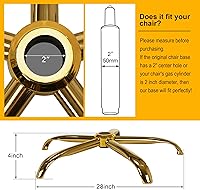 Vista 3 de Frassie Base de repuesto para silla de oficina con ruedas, base de metal resistente para silla de taburete de 2500 libras, pieza de repuesto