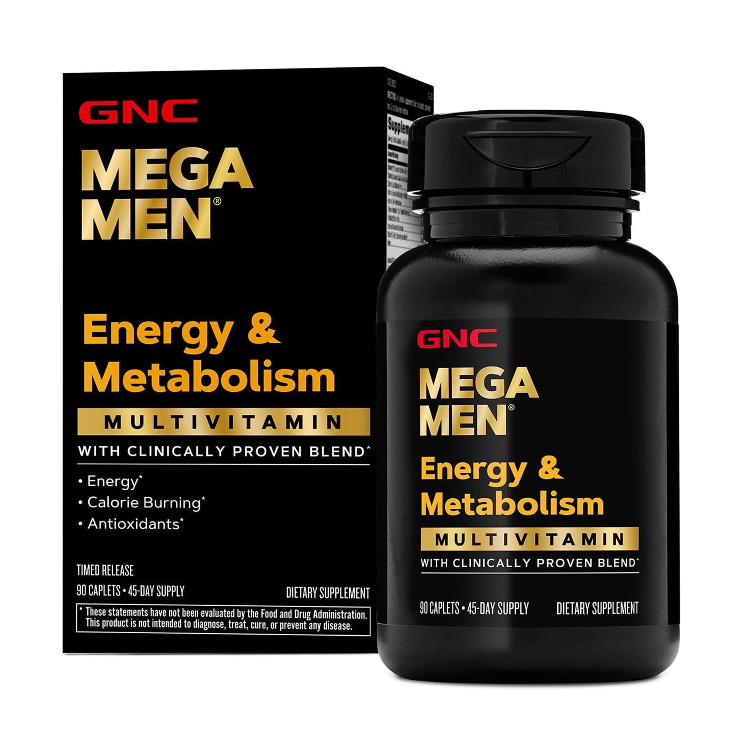 GNC Mega Men Energy & Metabolism Multivitamin for Men, 90 Count 90 Count (Pack of 1)