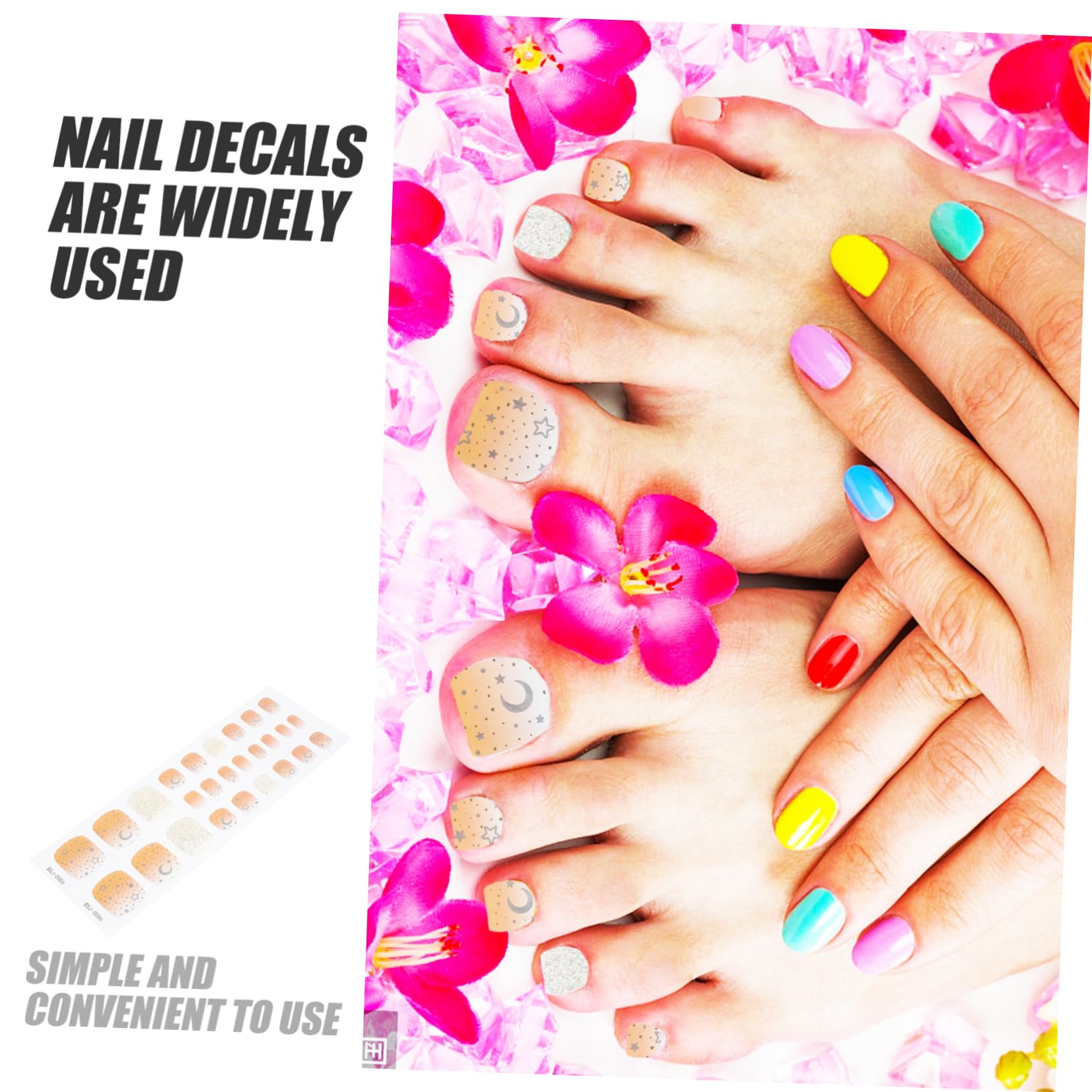 VALICLUD 5 Set adesivi per unghie Gel polacco adesivi per manicure unghie adesive decorazione per unghie adesivi di unghie strisce di smalto per unghie strisce per unghie per le donne