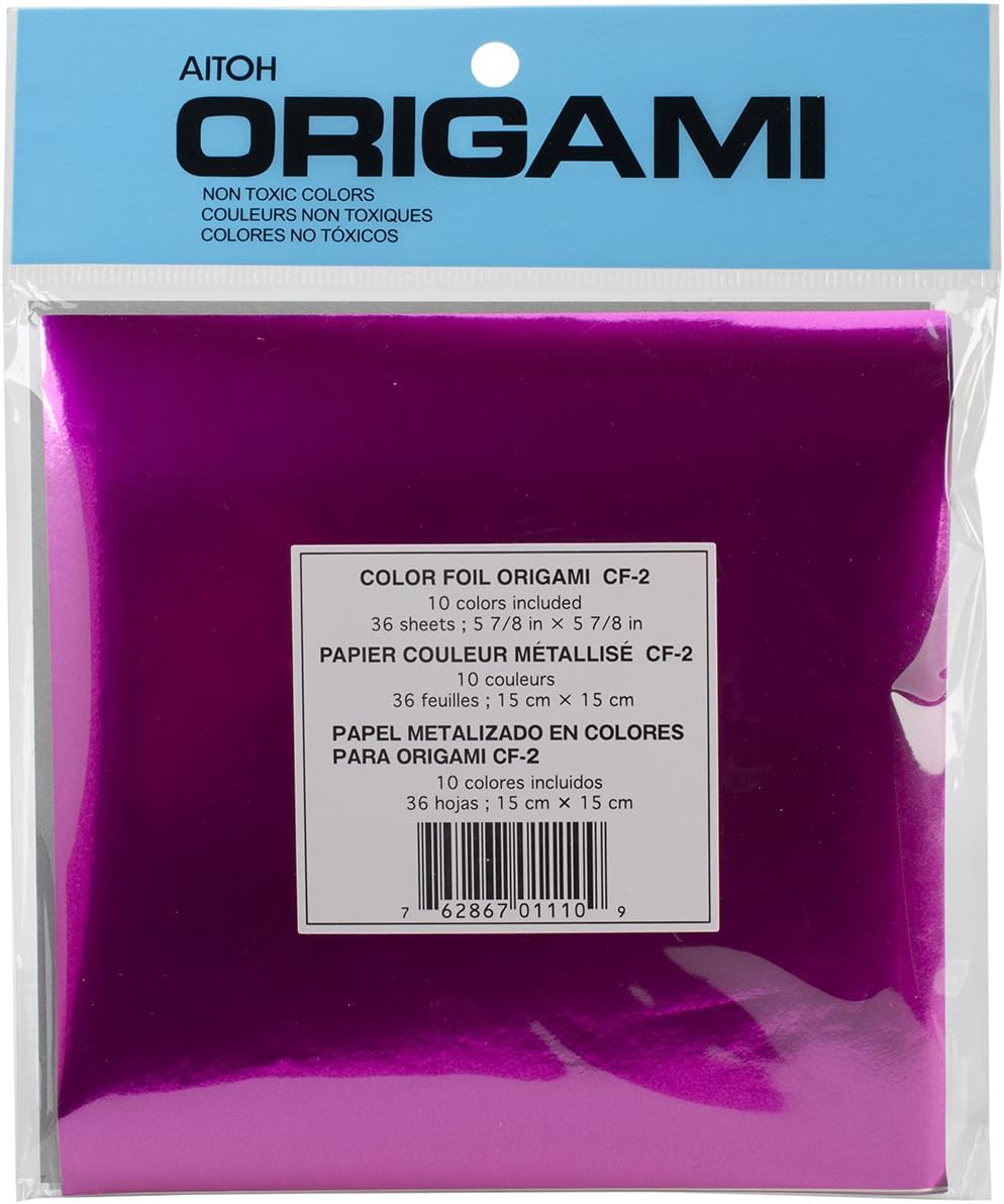 Aitoh Assorted Foil Origami Paper, 5.875 by 5.875-Inch, 36-Pack