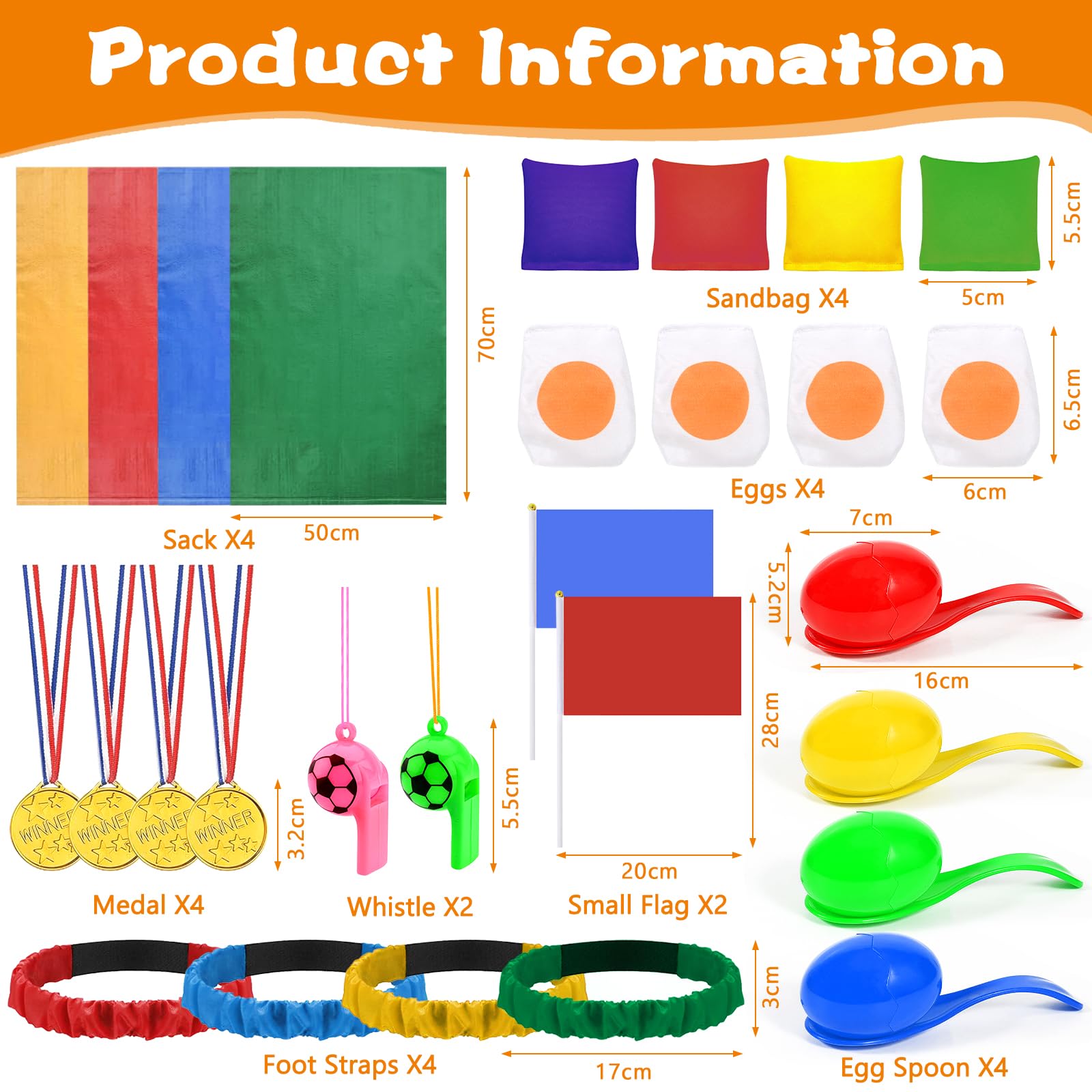 Juegos Exterior Niños Jardin, 4 in 1 Juegos Infantiles Kit, de Carreras de Sacos