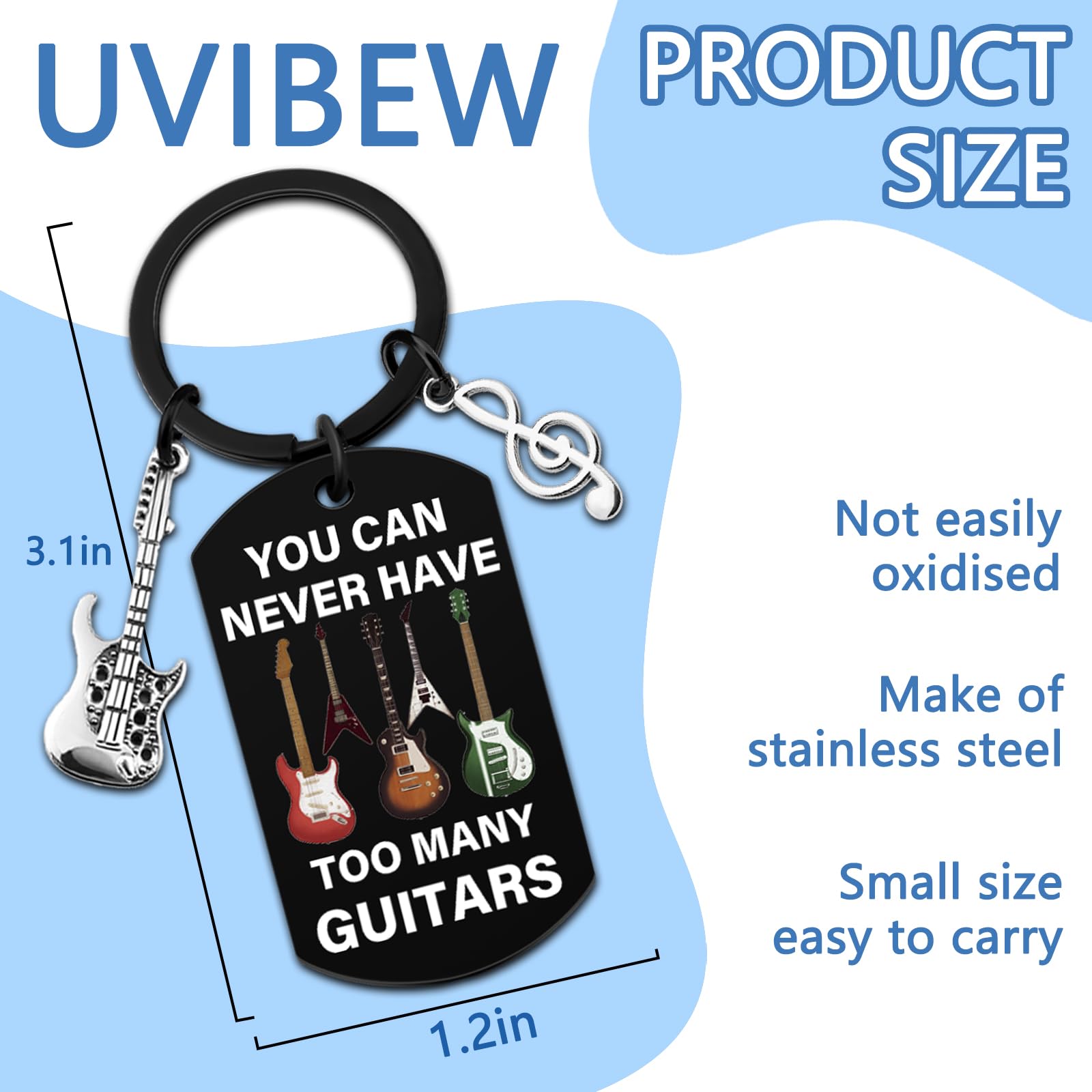 Guitar Gifts for Men Music Gift for Women Guitar Keychain Guitar Accessories Gift for Men Cool Gifts for Music Lovers Guitars Stuff Presents for Musicians