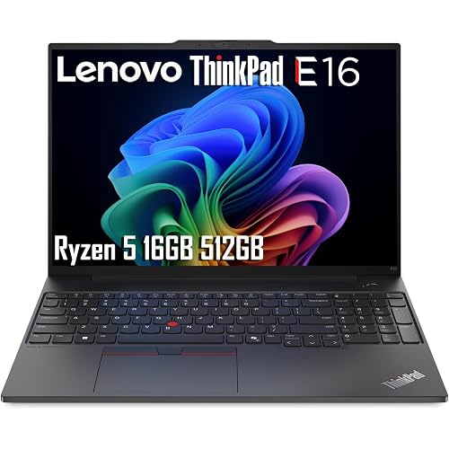 Lenovo ThinkPad E16 Laptop, 16" FHD+, AMD Ryzen 5, 16GB DDR5, 512GB SSD