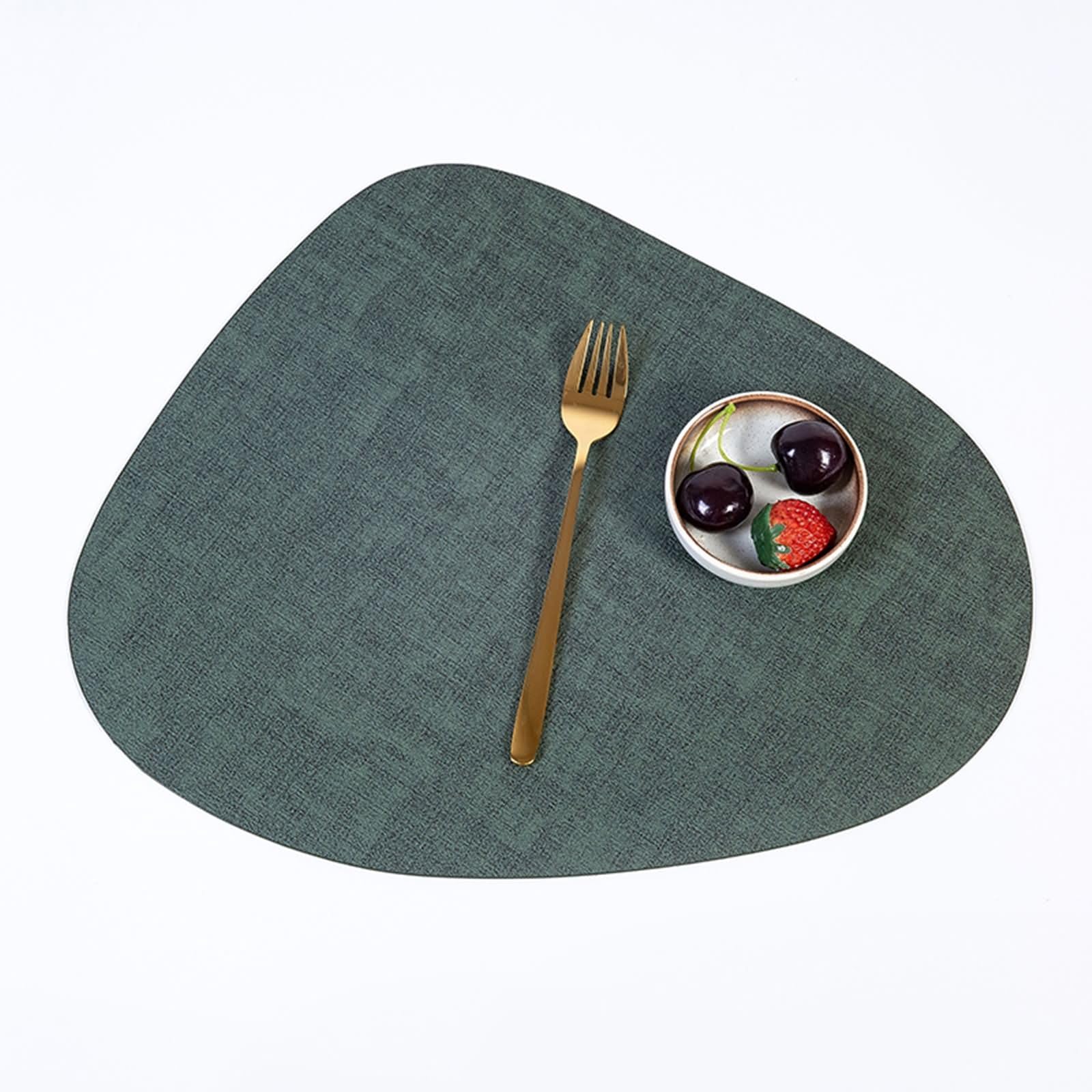 Set de table motif tissé européen moderne 34x42.5 CM en simili cuir résistant et élégant