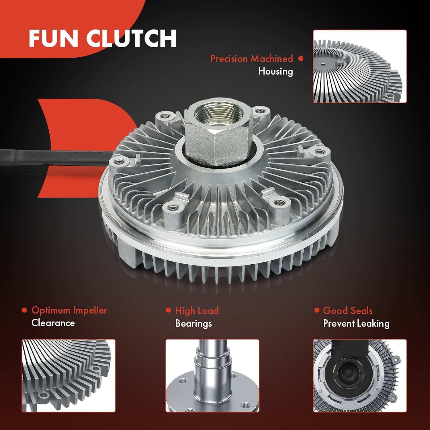 A-Premium Engine Cooling Radiator Fan Clutch Compatible with Chevrolet Express 2500 3500 4500 2009-2016 & GMC Savana 2500 3500, Savana 4500, V8 6.6L, Turbocharged Only, Replace # 20788261
