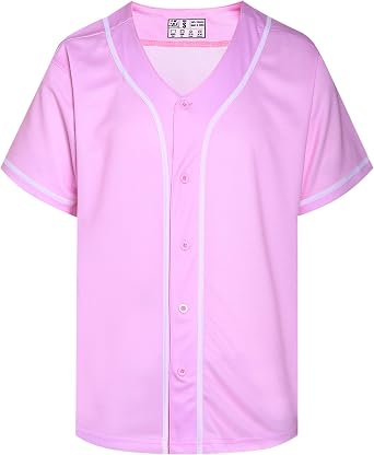 Baseball Jersey for Men Women Full Button Down Short Sleeve Shirts