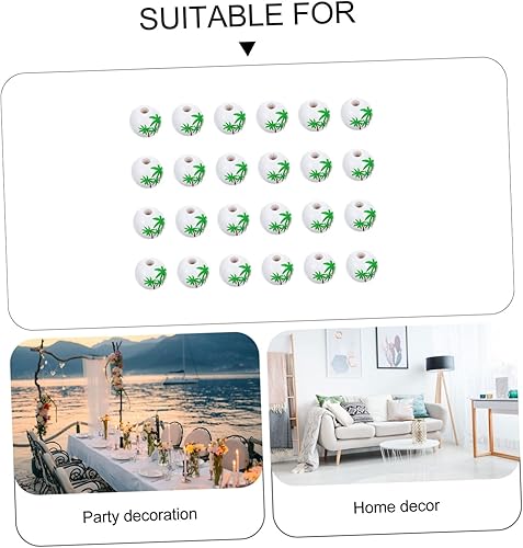 Miniatura 3 de NUOBESTY 250 Pcs Coconut Tree Wooden Bead Summer Wood Beads DIY Colored Beads Jewlery Beads Summer Jewlery Jewelry Making Material Coconut Tree