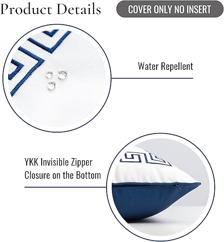 Miniatura 5 de Hofdeco Premium Funda de almohada Coastal Patio para interiores y exteriores, 20 x 20 pulgadas, repelente al agua para patio trasero, sofá, llave