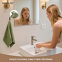 Vista 30 de SEMAXE Juego de 12 toallas de 100% algodón, 13 × 13 pulgadas, toallas suaves amarillas para la cara – súper absorbentes y de secado rápido, paño