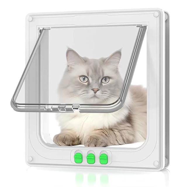 Foto 2 de 6 de Moaobooh Puerta para Gatos, Solapas para Gatos, Impermeable, Fácil de Instalar