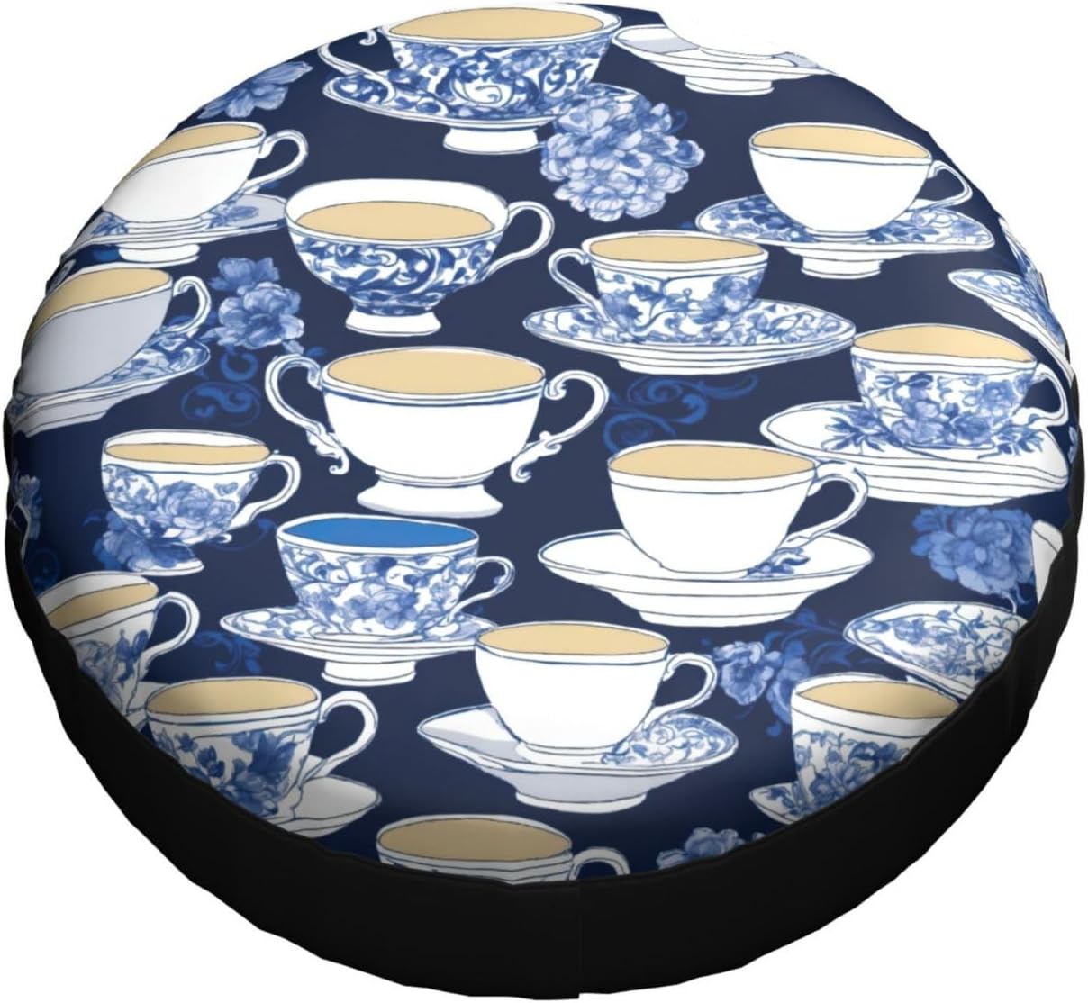 Hand Drawn Teapots and Cups Print Tire Cover Universal Spare Wheel for Trailer Rv SUV Truck Camper Travel Accessories