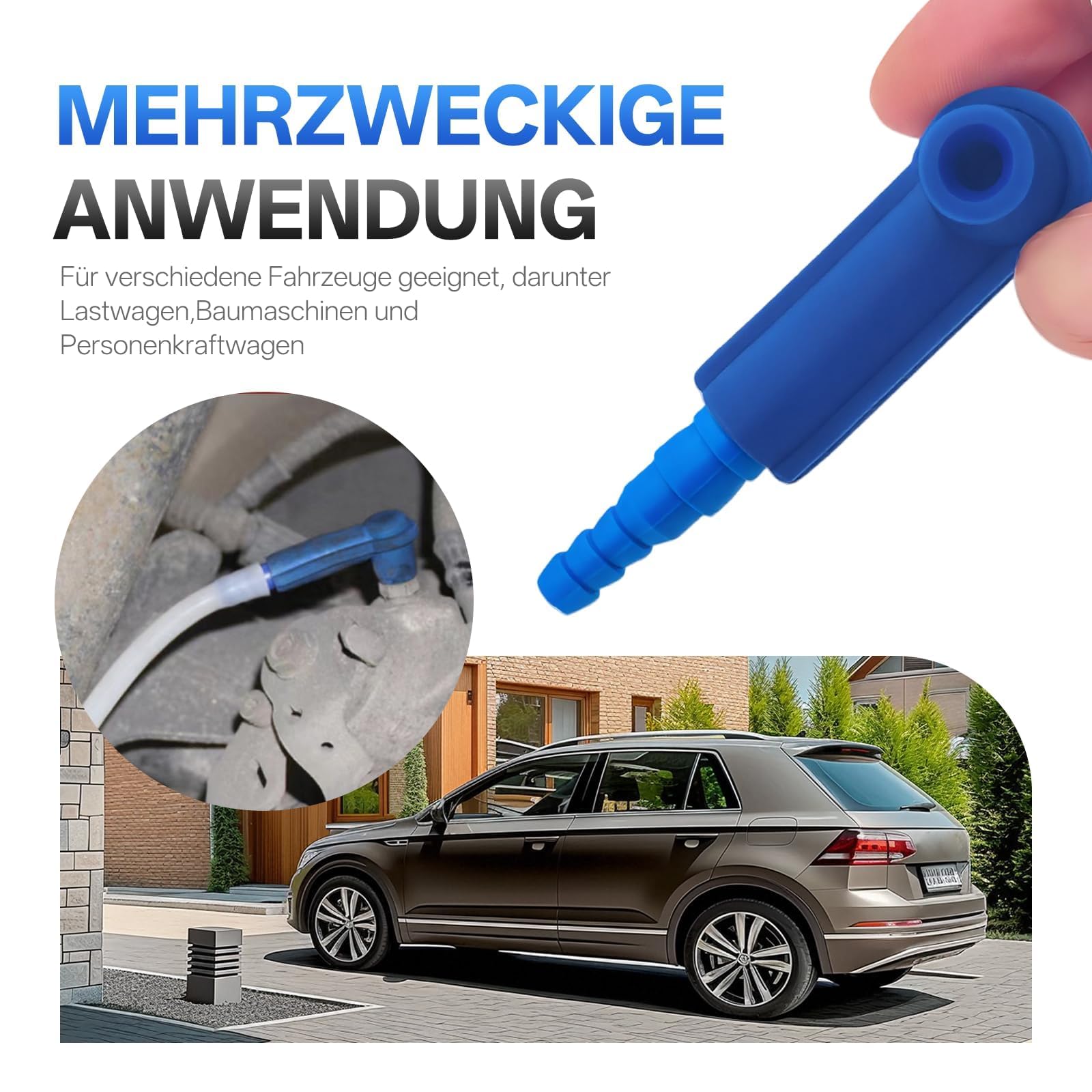 Adattatore per spurgo freni, set da 4 pezzi, cavo a sgancio rapido, sostituzione del liquido dei freni e della frizione, universale per auto, camion e macchine edili