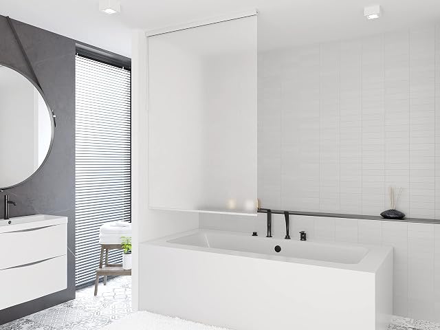 Tropik Home Shower Curtain Roller Blind 140cm wide x 240cm Drop, Semi Transparent, Waterproof