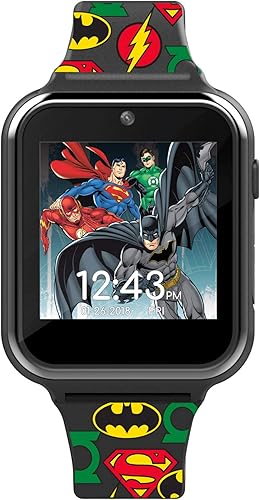 Miniatura 2 de Accutime DC Comics Justice League - Reloj inteligente con pantalla táctil de aprendizaje educativo negro para niños, niñas, niños pequeños, cámara
