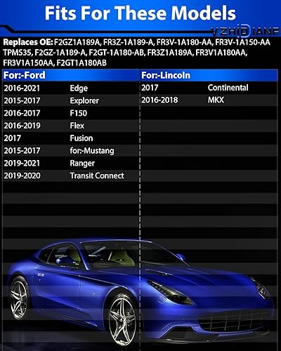 Miniatura 2 de YZHIDIANF Sensores de presión de neumáticos F2GZ-1A189-A preprogramados para Ford F150 2016 2017 2018 2019 2020 Sensores TPMS para Explorer Fusion