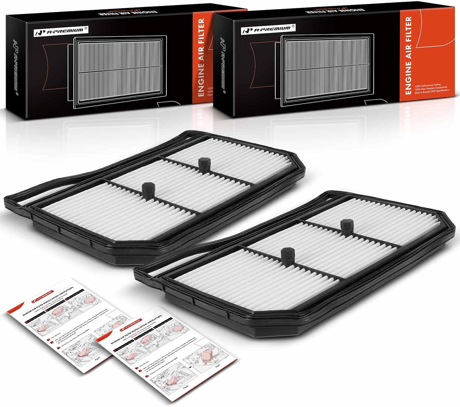 A-Premium 2-PC Engine Air Filter Compatible with Hyundai Elantra 2021 2022 2023, 1.6L, Replace# 28113BY100AS, 28113BY100