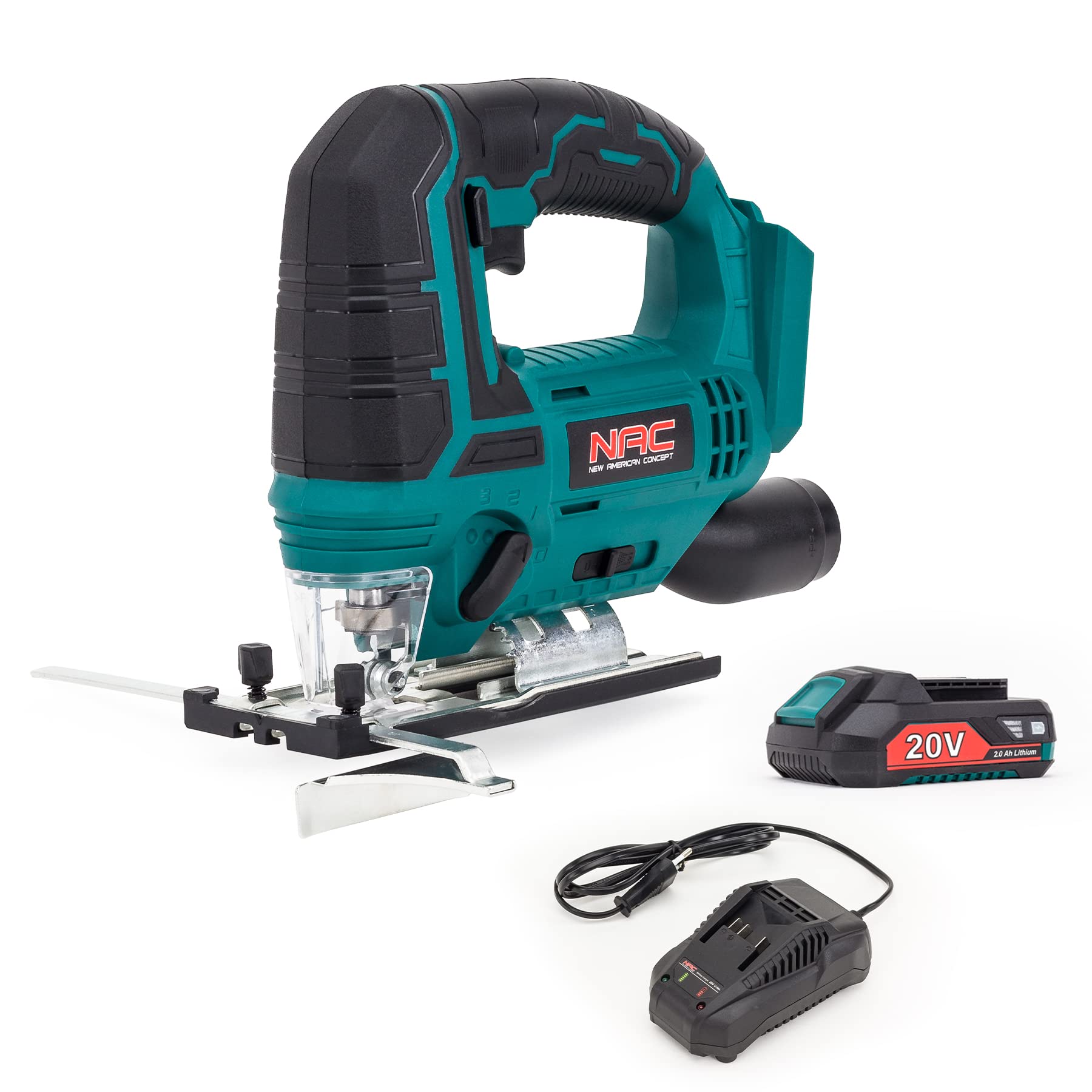 NAC NEW AMERICAN CONCEPT JS-20-LI-ST-20V wyrzynarka akumulatorowa, 420 W, zielona