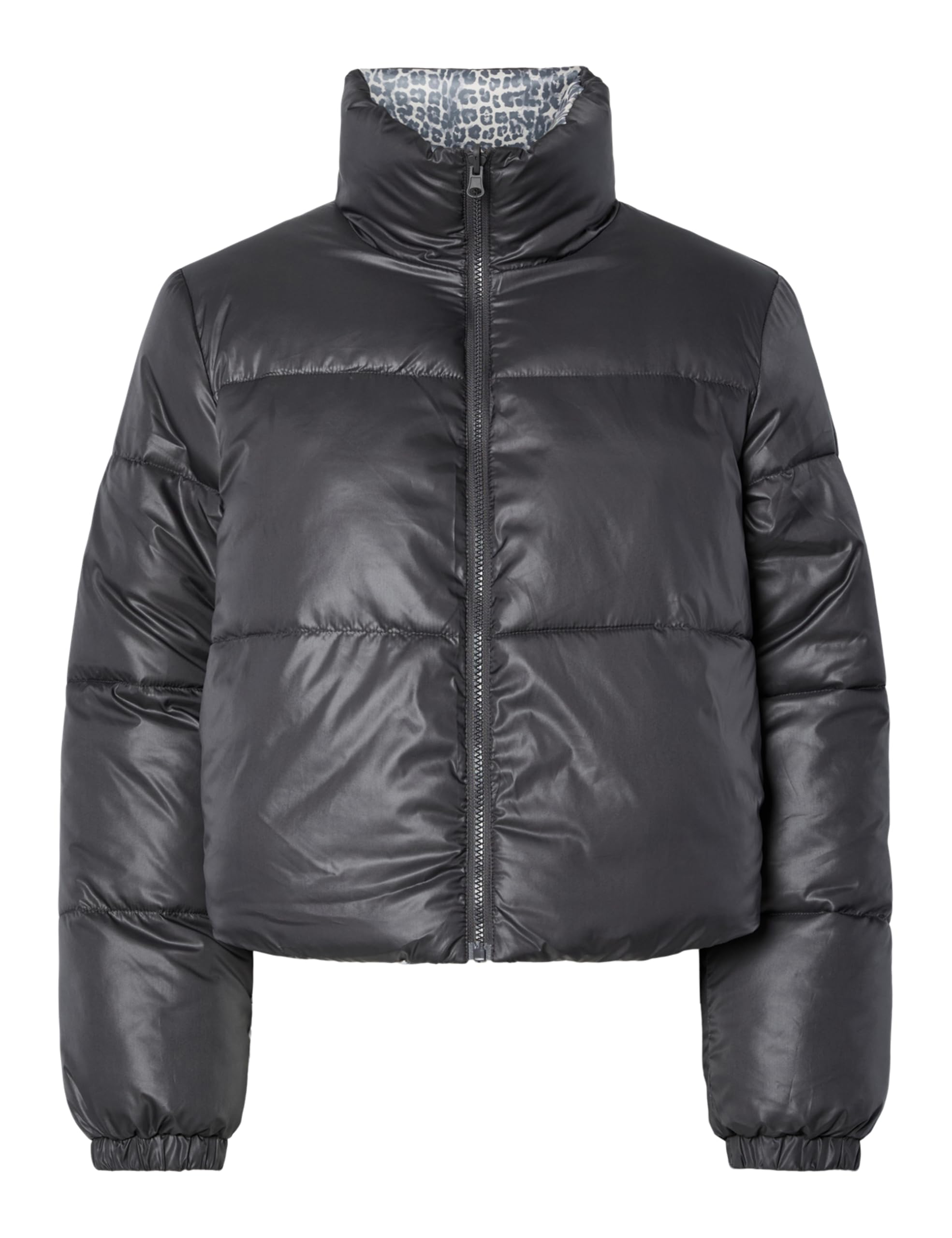 PIECES Pcjimma Women's Reversible Puffer Jacket, Asphalt, S