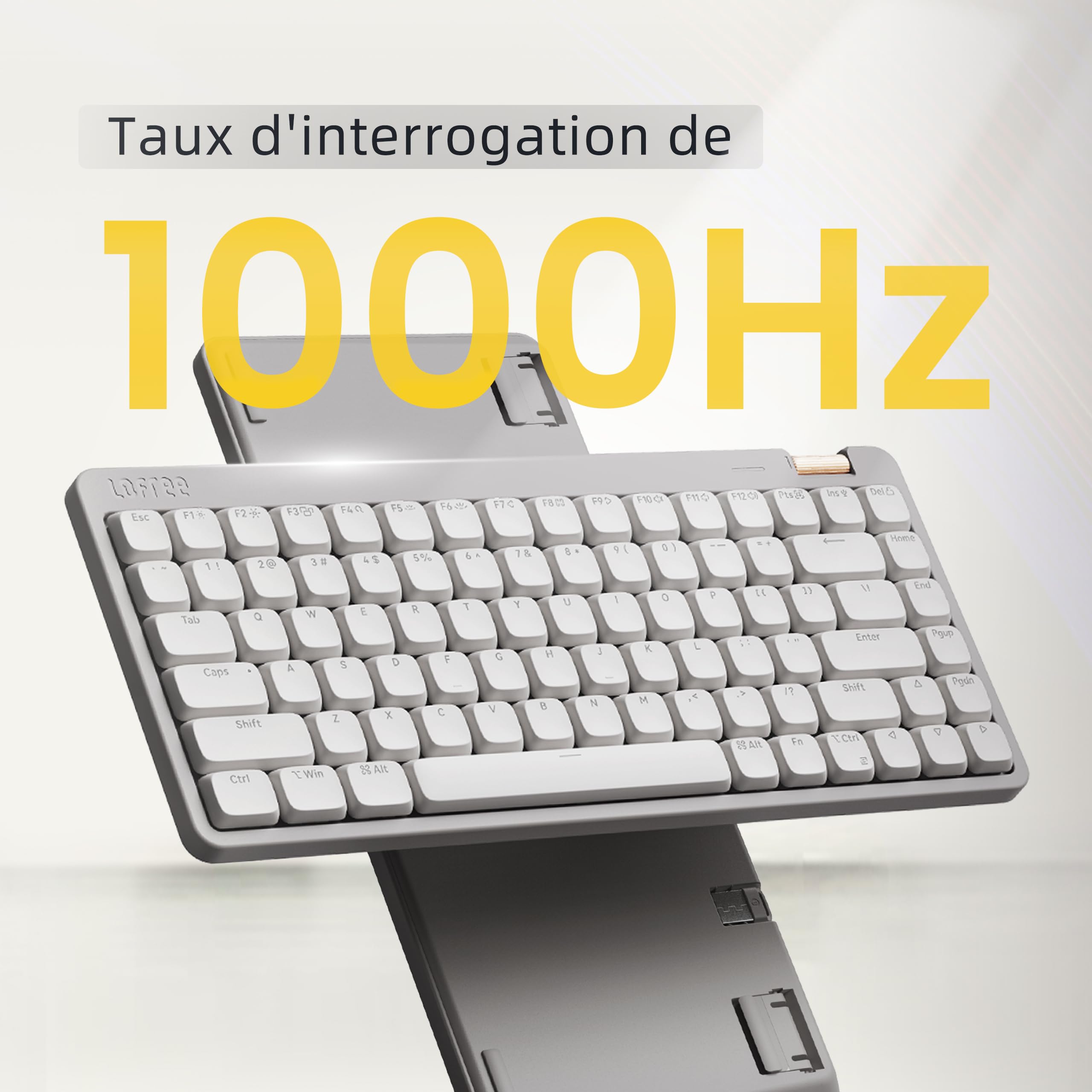 LOFREE Clavier mécanique Flow Lite84 Touches sans Fil Rechargeable Interchangeable avec récepteur2.4G, Connexion BT et Filaire pour Windows Mac Interrupteurs linéaires (Marble) Disposition US