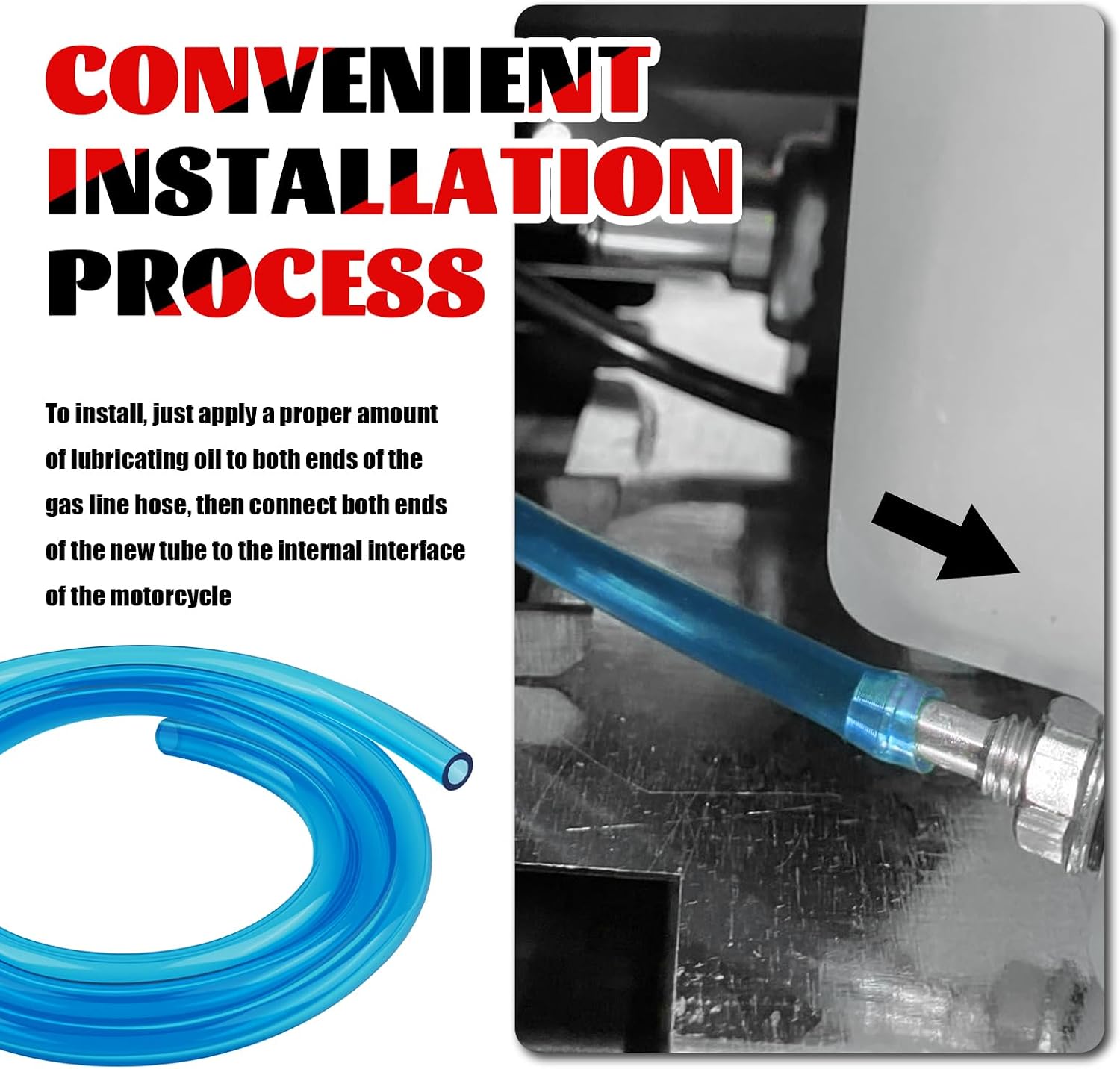 OD 8mm/ID 5mm Motorcycle Fuel Line Hose,Flexible Motorcycles Fuel Hose Line for Easy Fuels Delivery,Professional Gas Lines Hoses for ATV Small Engine as Motorcycle Accessories (Bule)