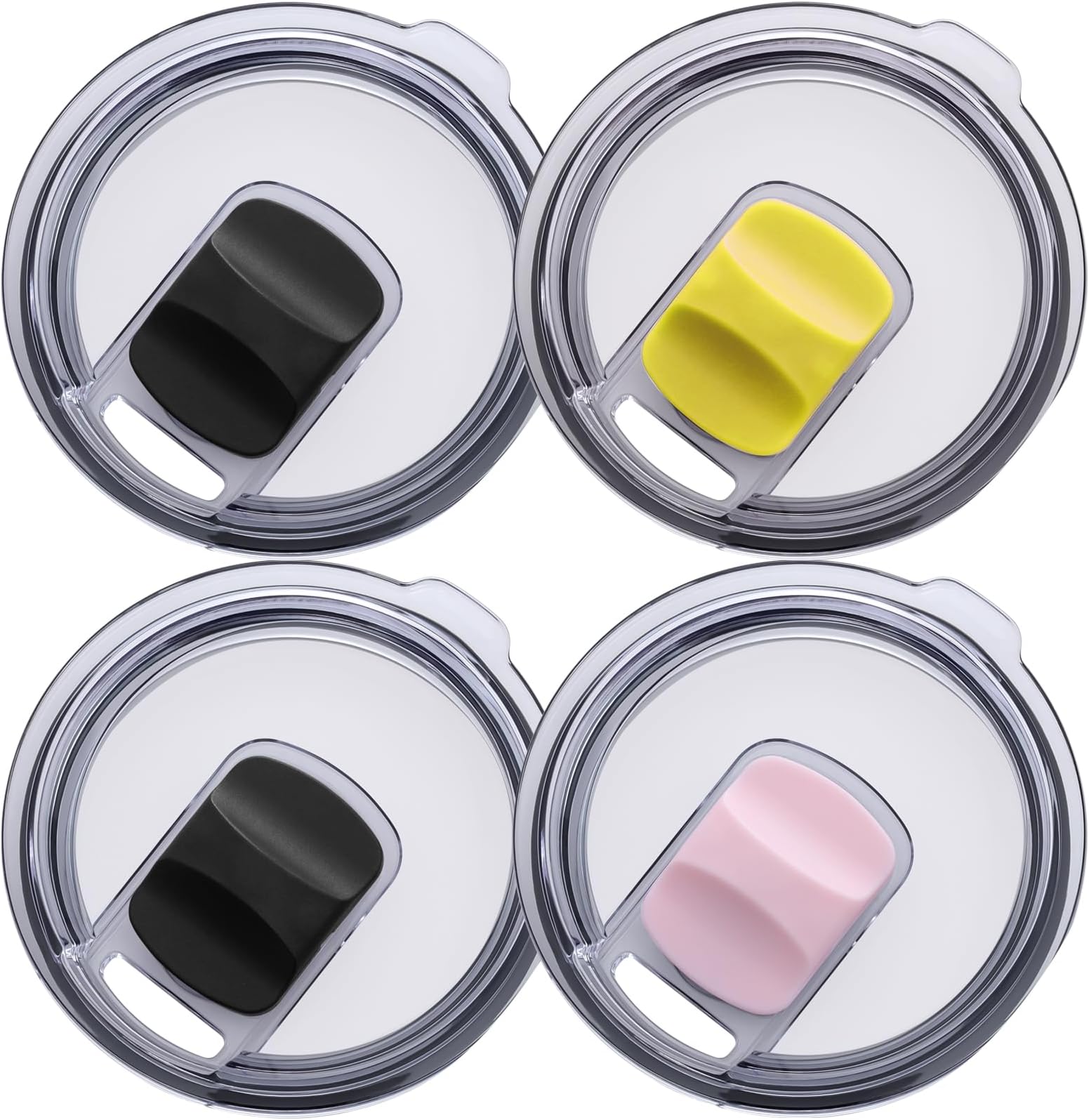 30 Oz Tumbler Lid, Replacement Lids for YETI Rambler with 4 Pcs Slide