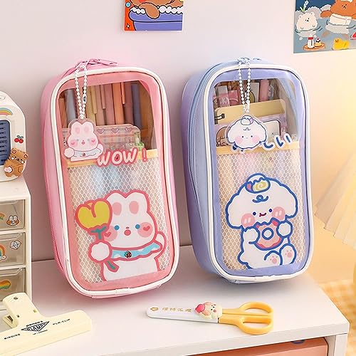 Miniatura 3 de Estuche para lápices Kawaii con accesorios, material escolar kawaii para adolescentes y niñas (marrón)
