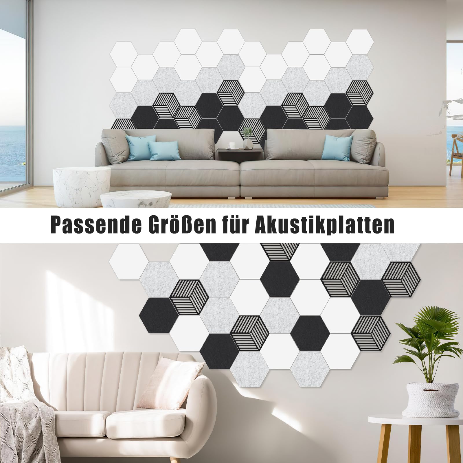 Yrendenge Hexagon Akustikplatten, 12 Stück Akustik Produktbild-Vorschau 9