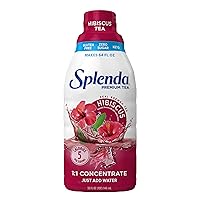 Vista 1 de SPLENDA Té de hibisco concentrado 1:1 premium, cero azúcar, sin gluten, té real preparado, 32 onzas líquidas