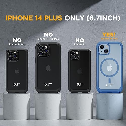 Vista 567 de Miracase - Funda magnética para iPhone 13 Pro Max de 6.7 pulgadas (compatible con MagSafe), transparente, completo, protector de pantalla de vidrio