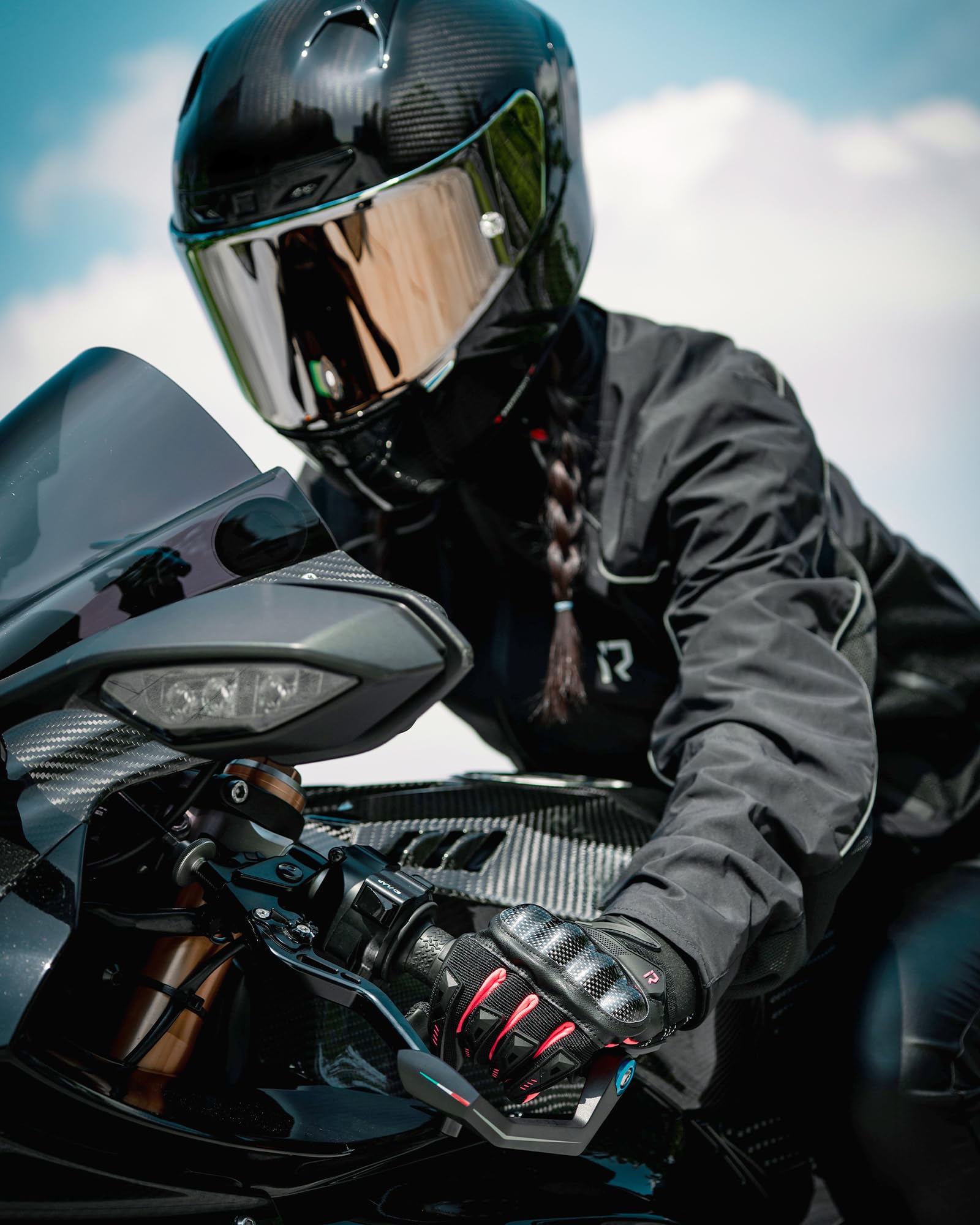 IRON JIA'S Motorcycle Gloves for Men and Women, Summer Touchscreen Riding Gloves with Carbon Fiber Protection for Road Racing, Dirt Bike, BMX, ATV XL