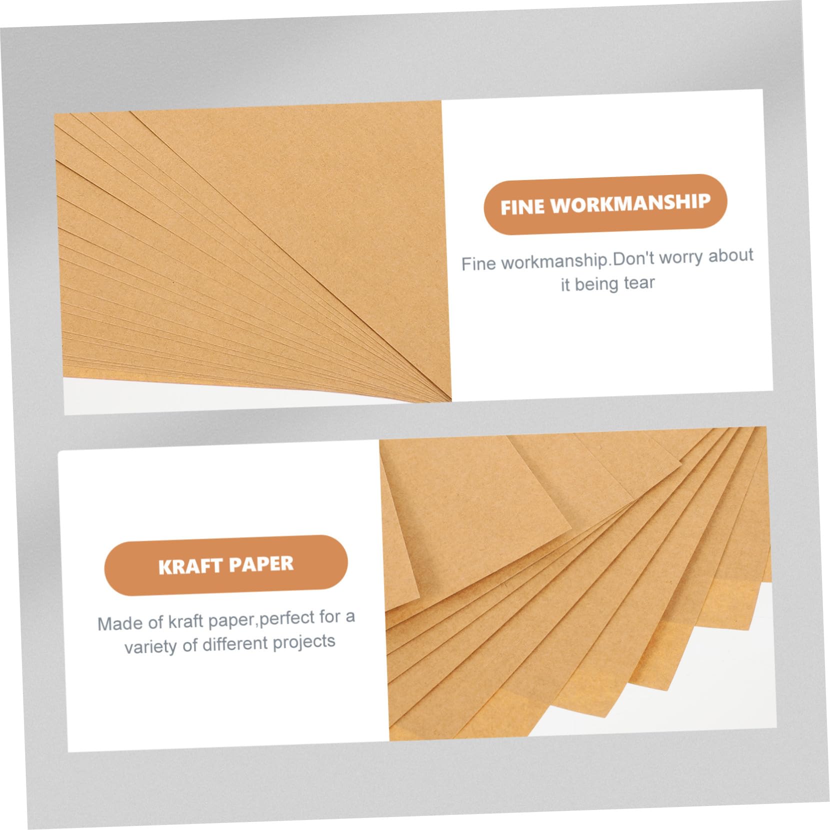 MAGICLULU 100 fogli Carta Kraft Etichette Autoadesive Stampabili per Scuola Ufficio Casa Carta Kraft Autoadesiva per Stampanti Inkjet e Copiatori Facile da Staccare e Scrivere